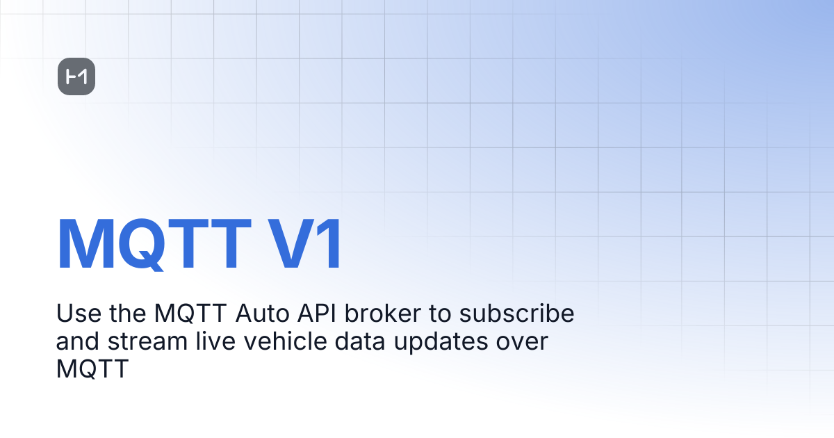 MQTT V1 | Documentation | High Mobility Docs
